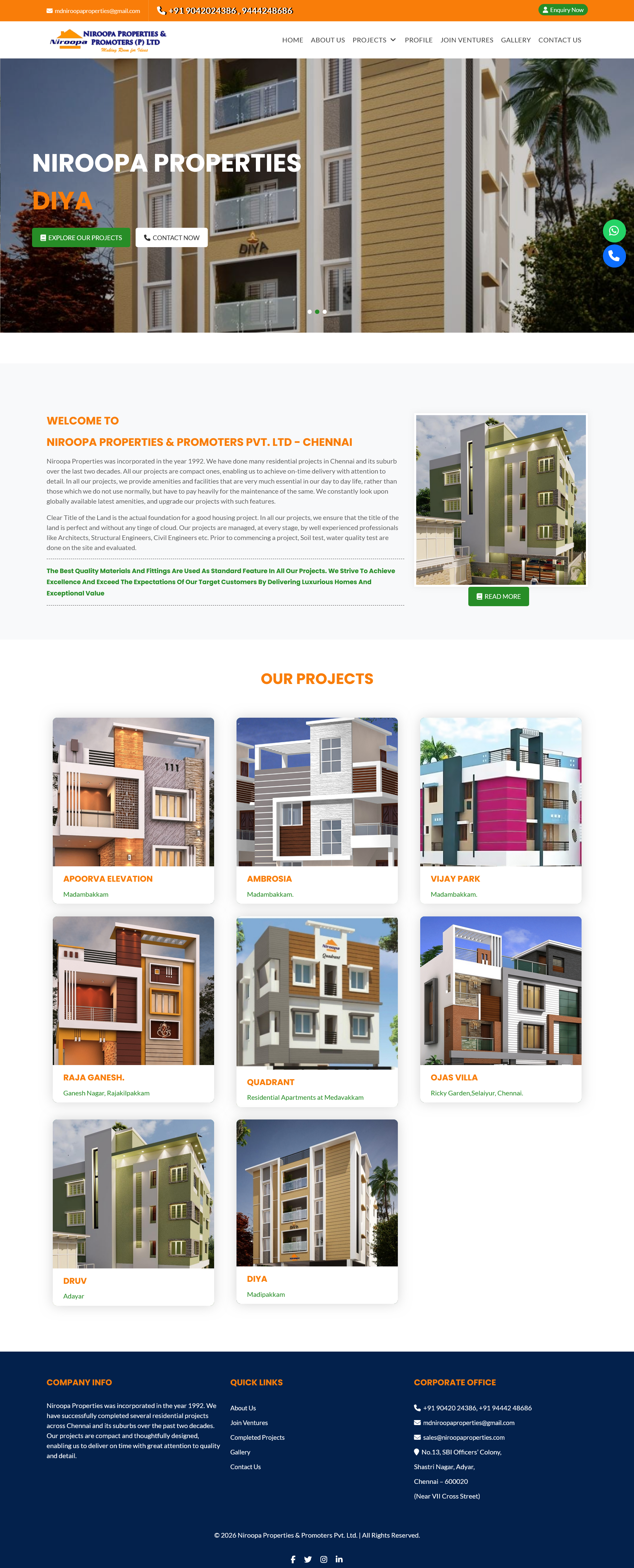 Niroopa Properties - Property Aggregator Portal interface presentation